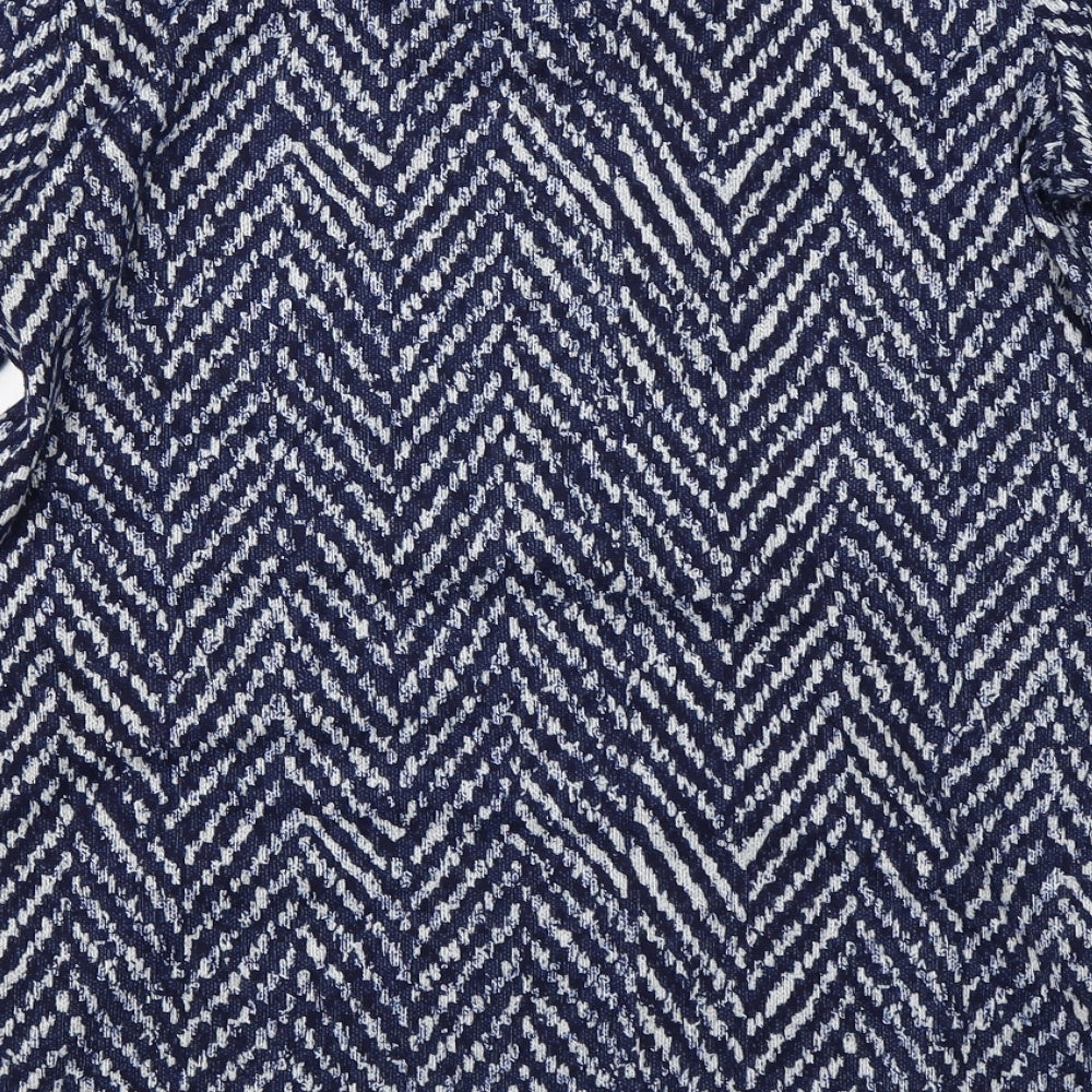 Marks & Spencer Womens Blue Geometric  Basic Blouse Size 16