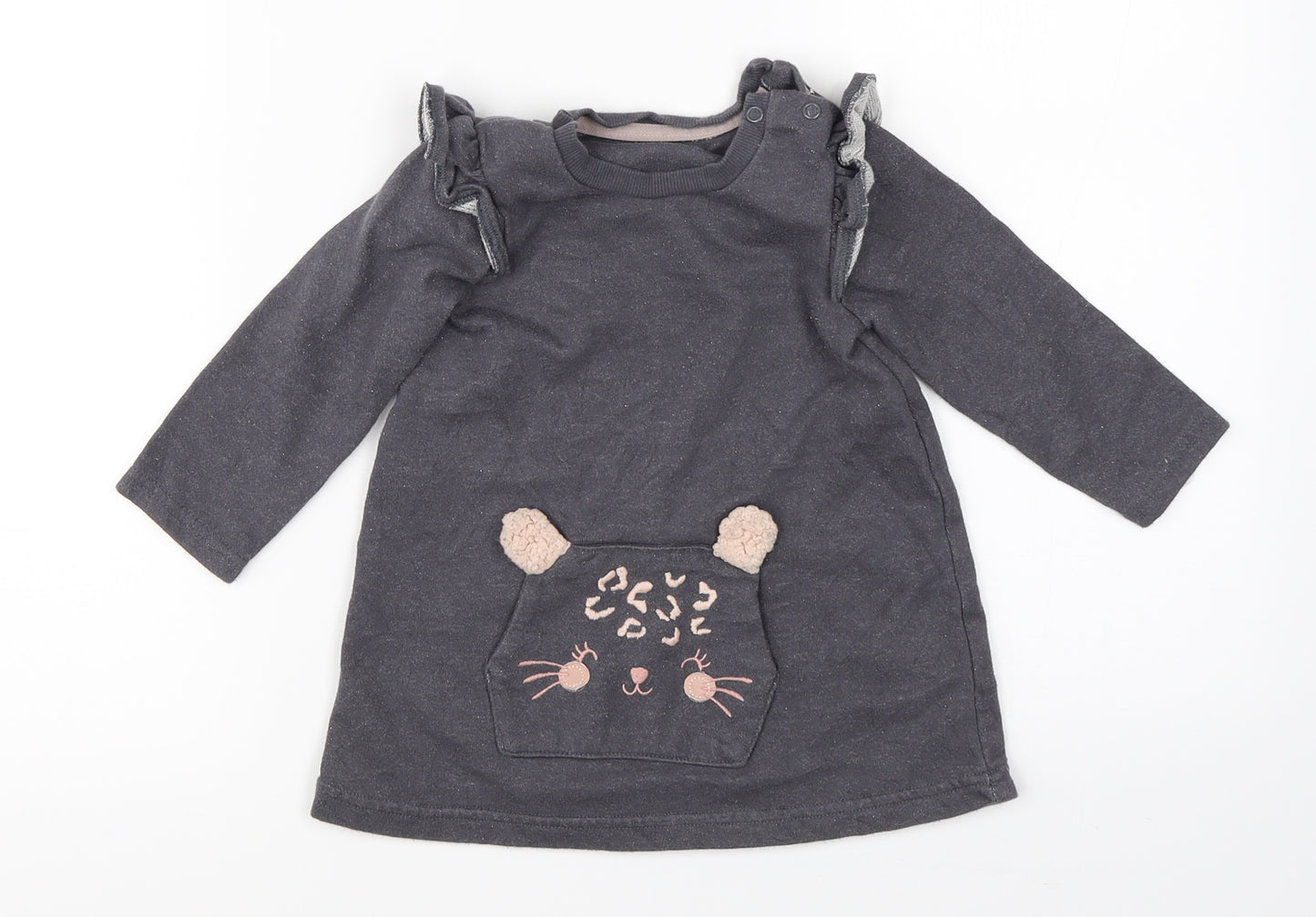 George Girls Grey   Pullover Jumper Size 9-12 Months