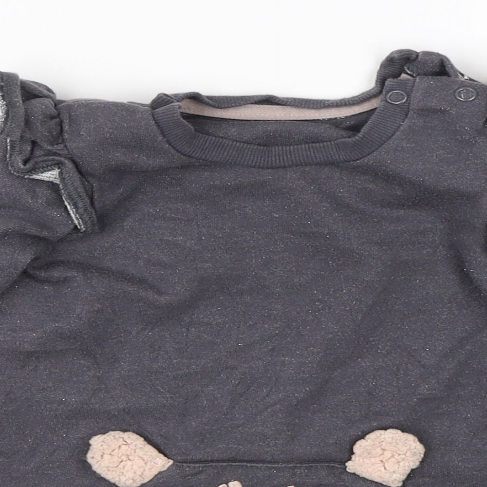 George Girls Grey   Pullover Jumper Size 9-12 Months
