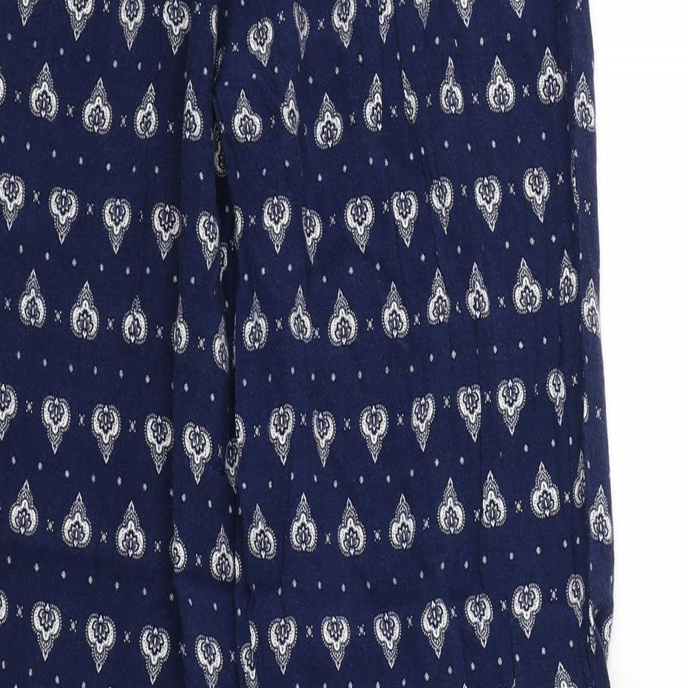 Zara Womens Blue   Harem Trousers Size 14 L27 in