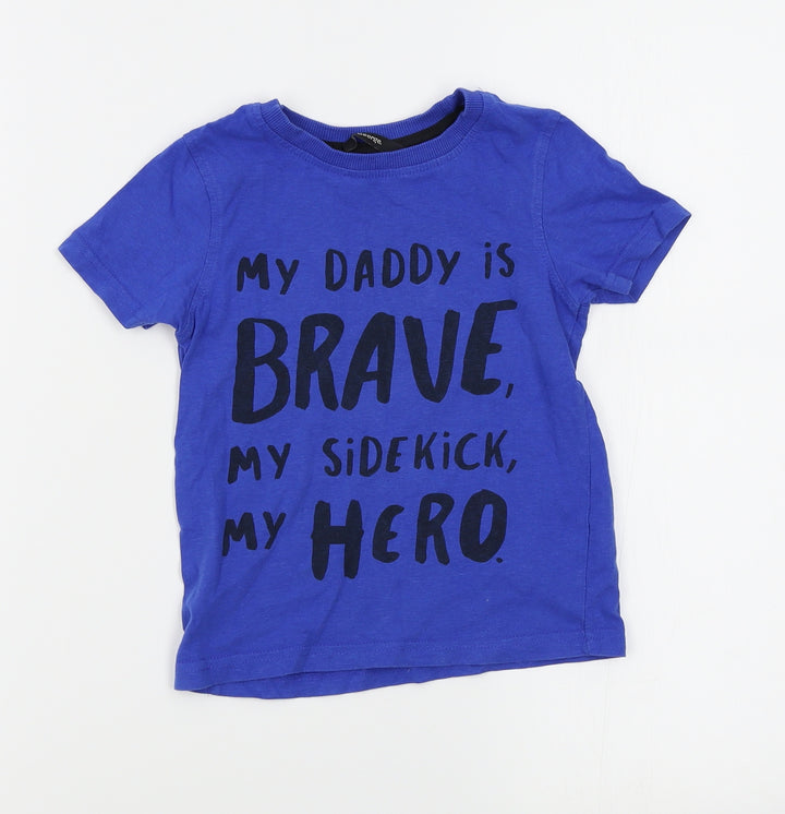 George Boys Blue Basic T-Shirt Size 2-3 Years