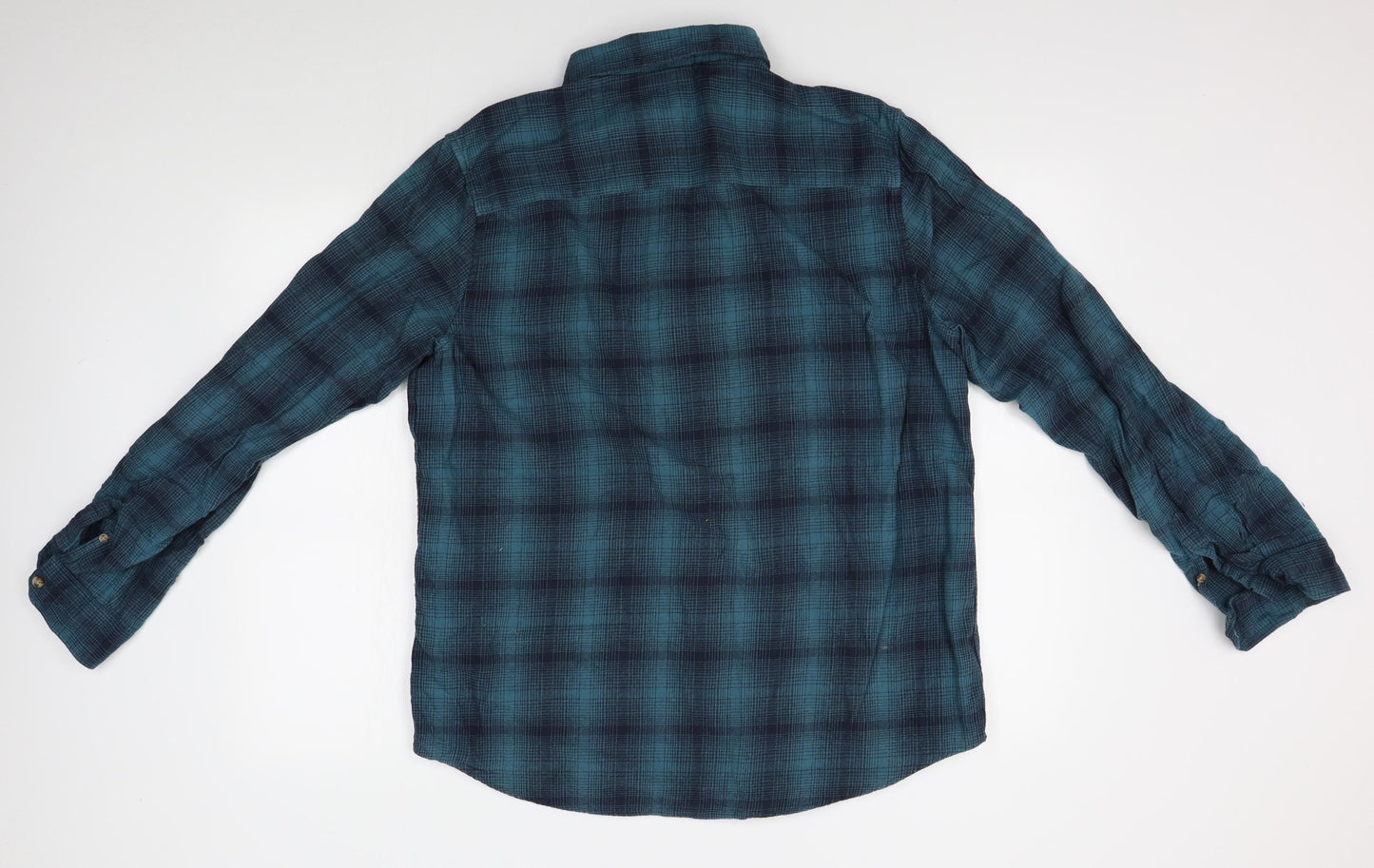 Cambridge Dry Goods Mens Blue Plaid   Button-Up Size XL