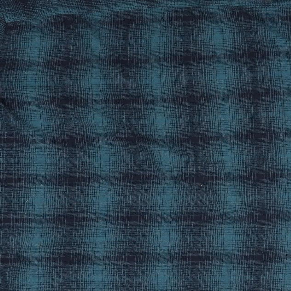 Cambridge Dry Goods Mens Blue Plaid   Button-Up Size XL