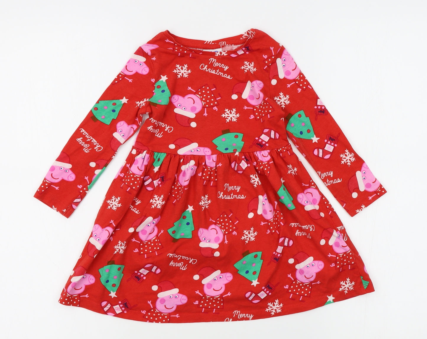 Matalan Girls Red   A-Line  Size 18-24 Months  - peppa pig christmas
