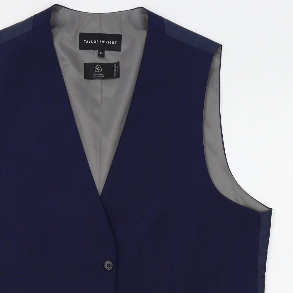 Taylor & Wright Mens Blue   Jacket Suit Waistcoat Size XL