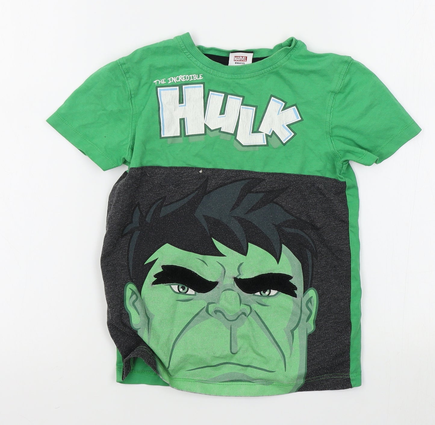 George Boys Green   Basic T-Shirt Size 5-6 Years  - hulk, marvel
