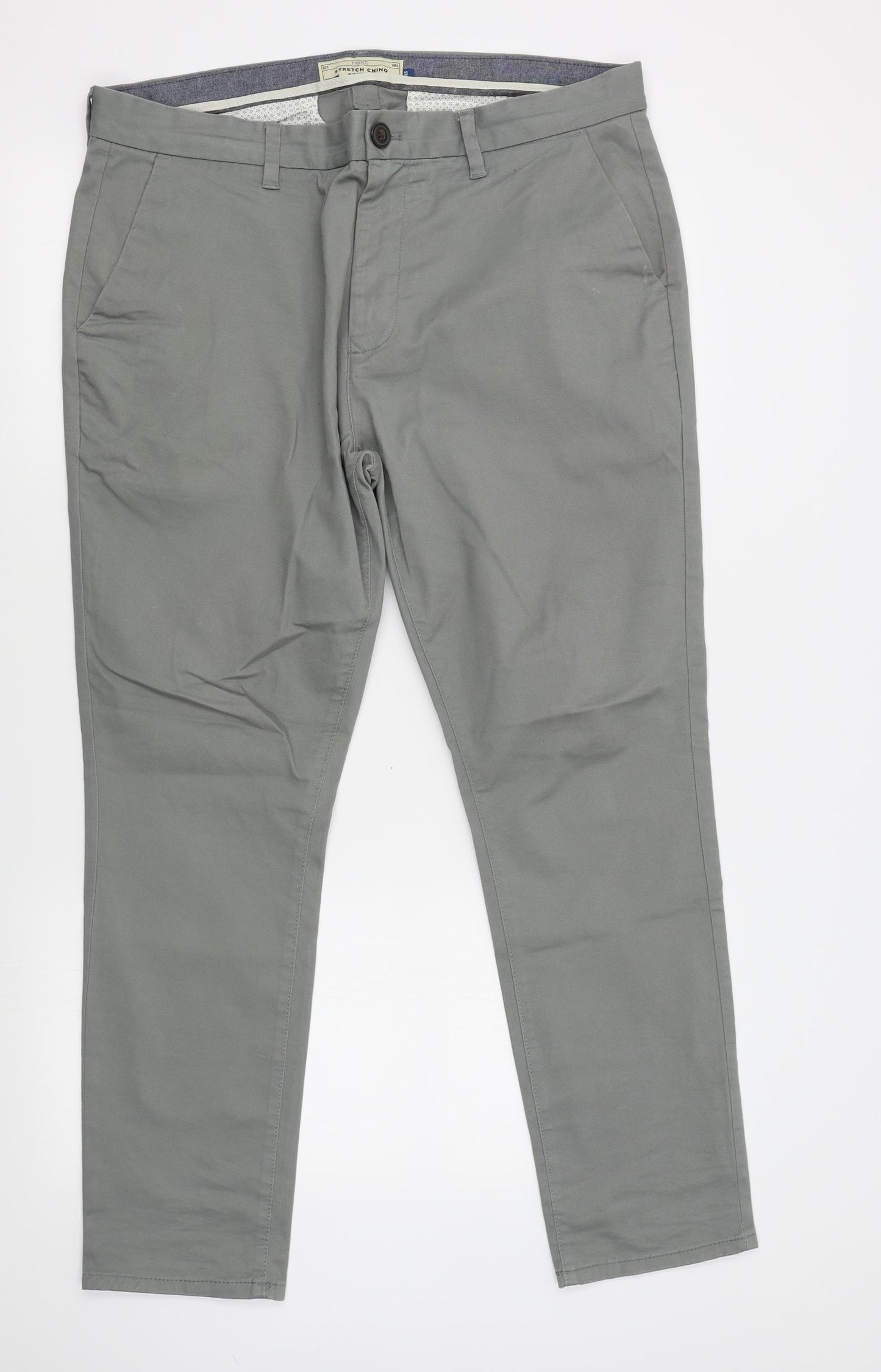 NEXT Mens Grey   Chino Trousers Size 36 L29 in - skinny