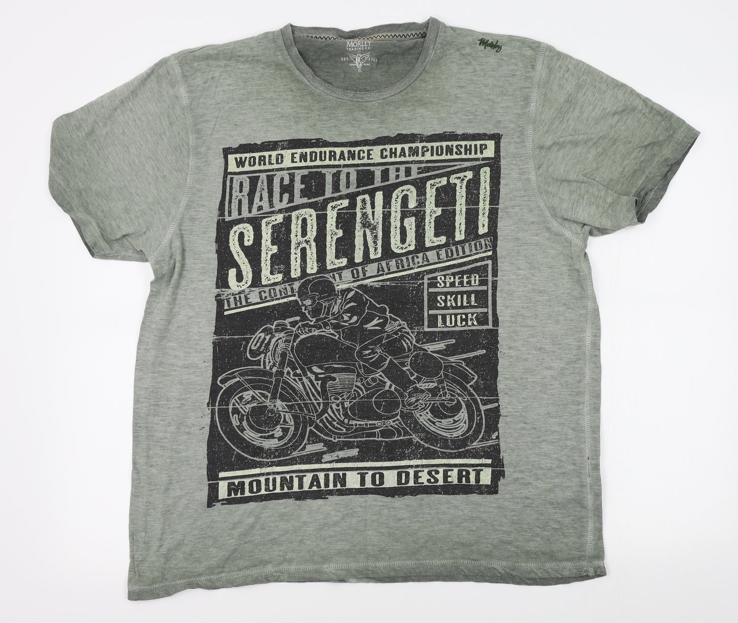 Matalan Mens Green    T-Shirt Size XL  - motorbike