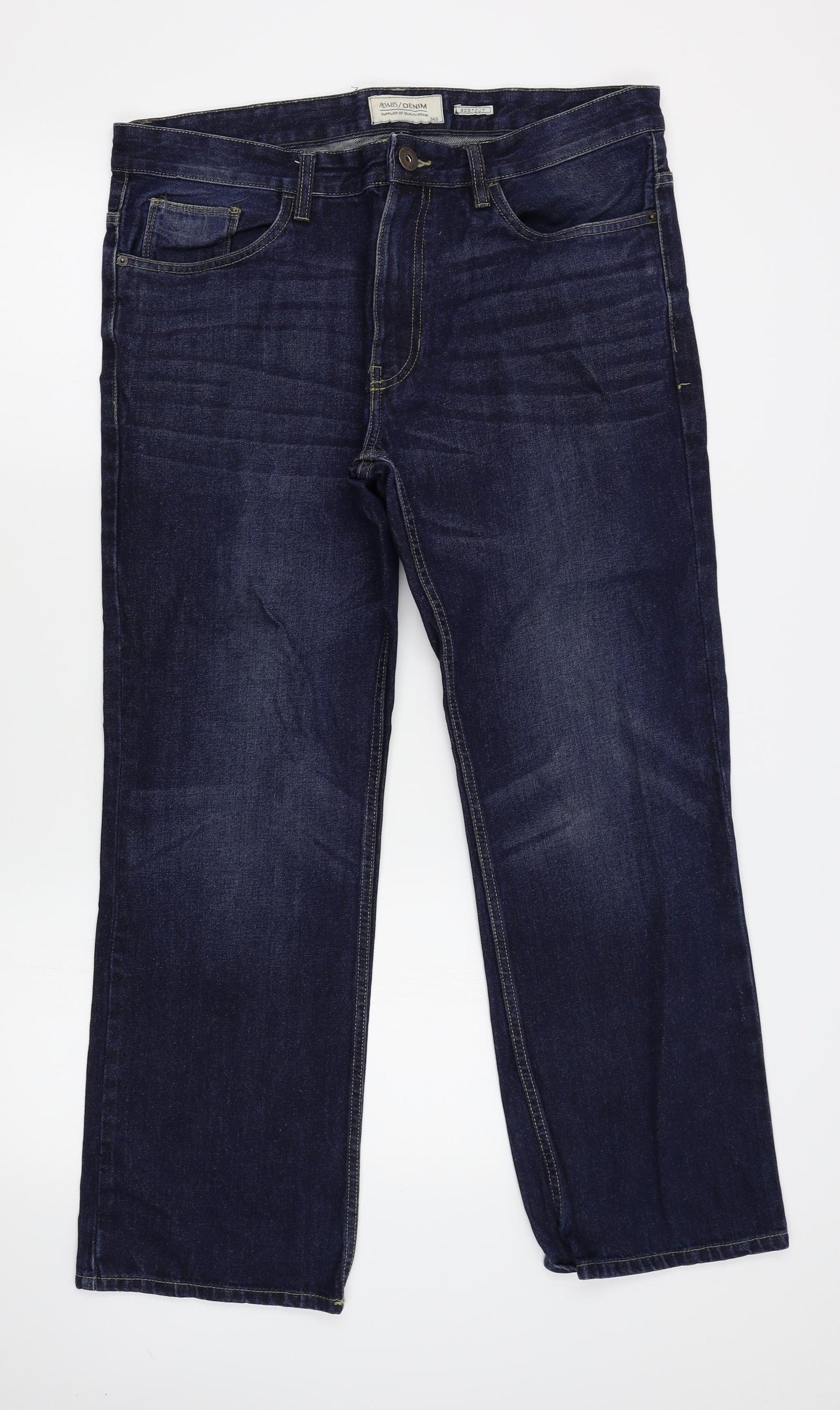 acw85 Mens Blue   Bootcut Jeans Size 34 L28 in - short leg