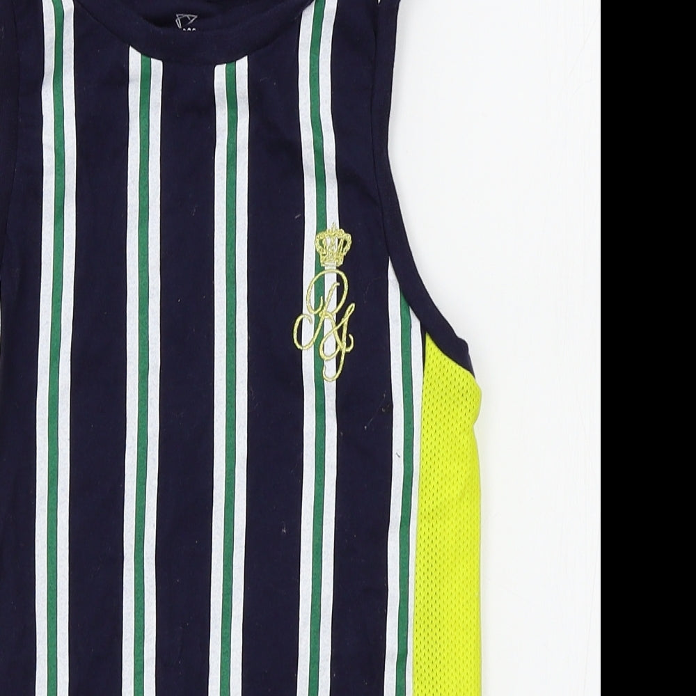 River Island Boys Blue Striped  Basic Tank Size 5-6 Years