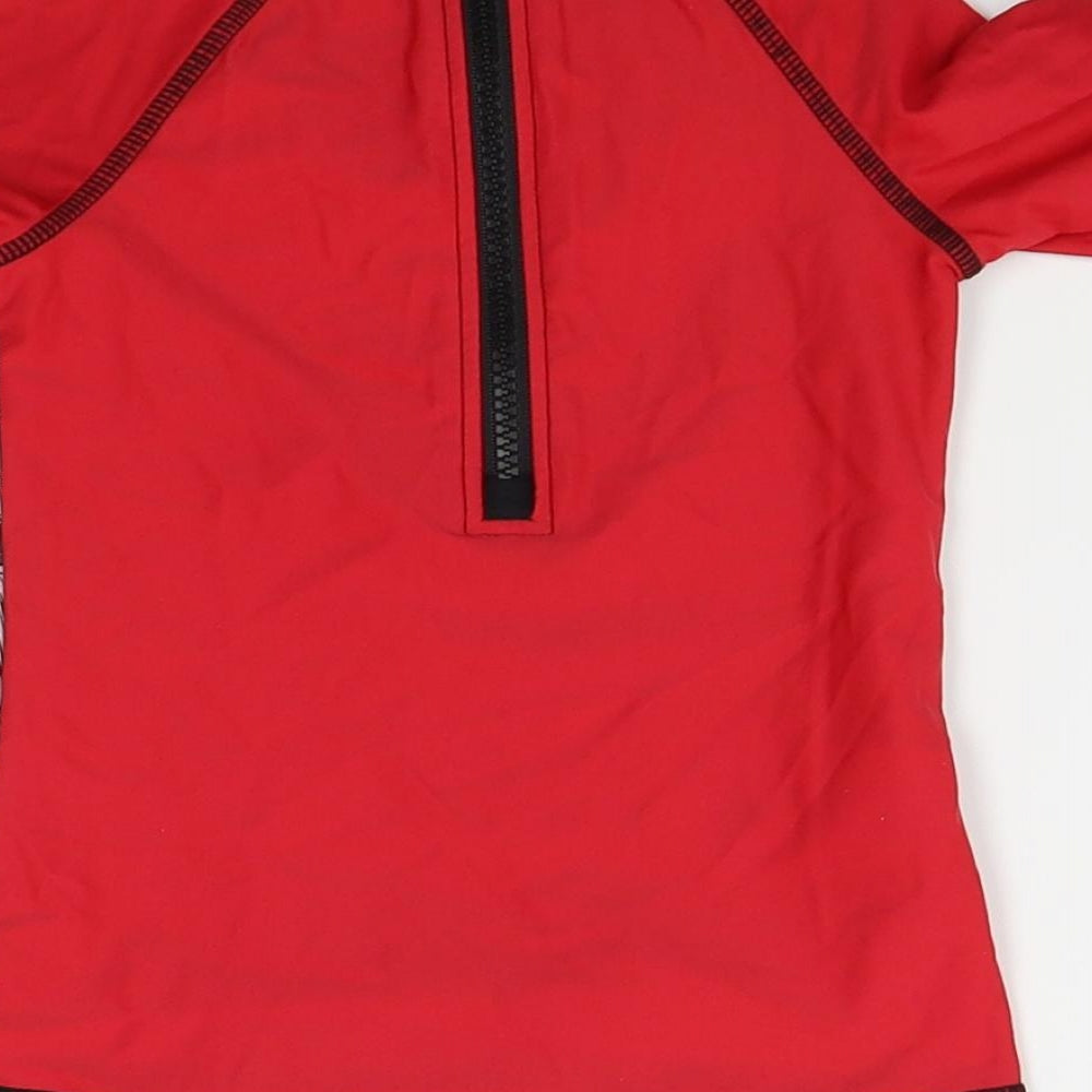 Preworn Boys Red   Basic T-Shirt Size 3-4 Years  - swim top, marvel