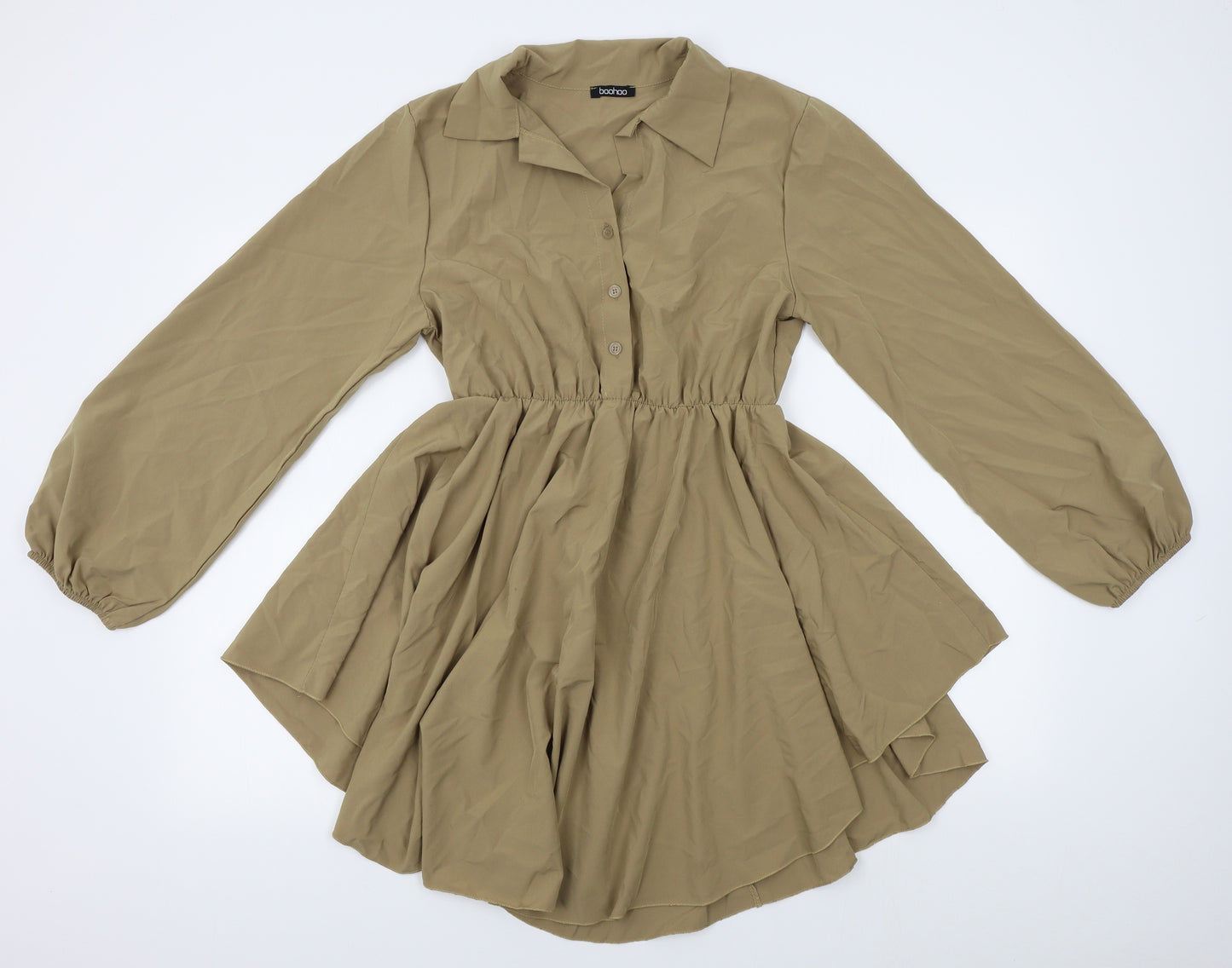 Boohoo Womens Gold   Fit & Flare  Size 10