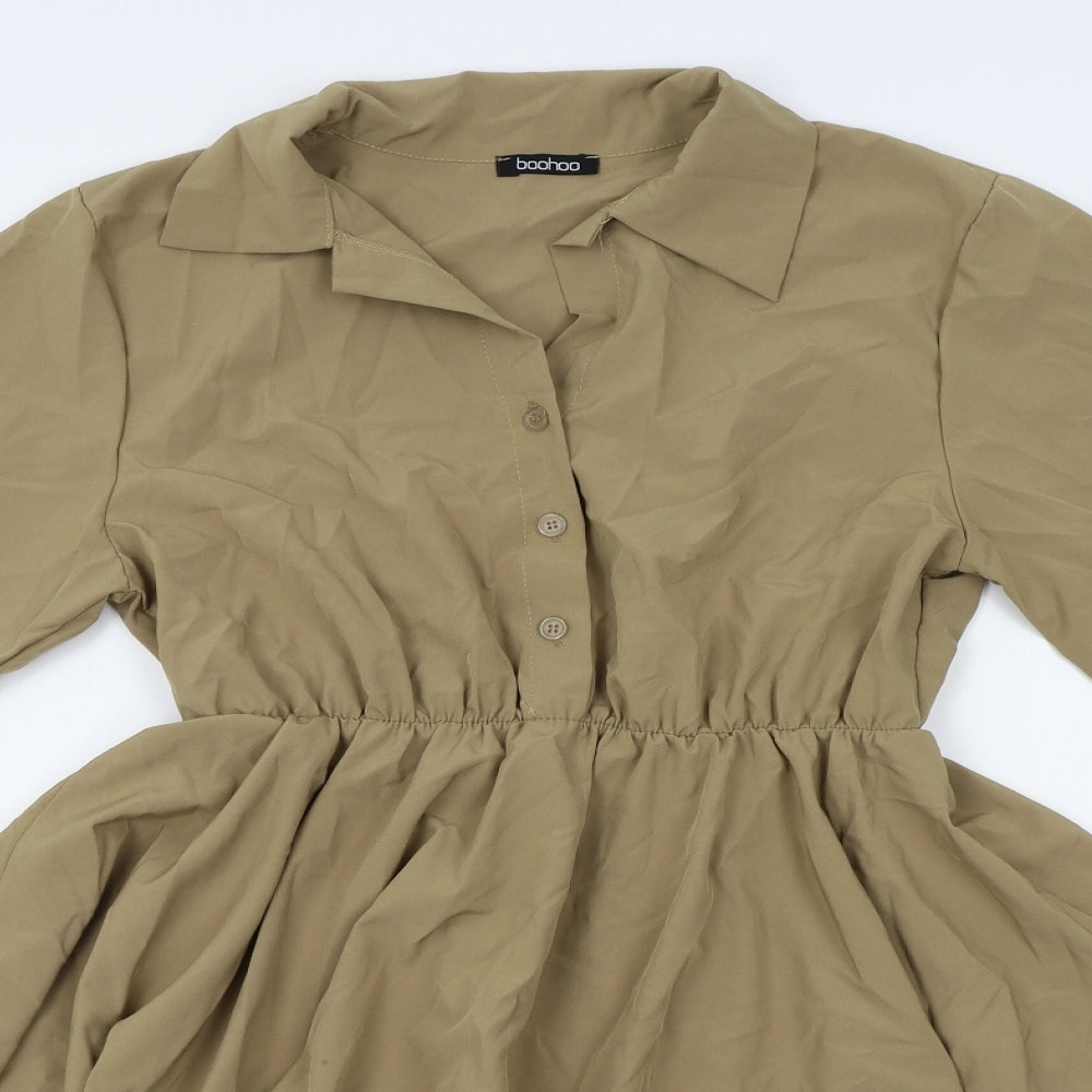 Boohoo Womens Gold   Fit & Flare  Size 10