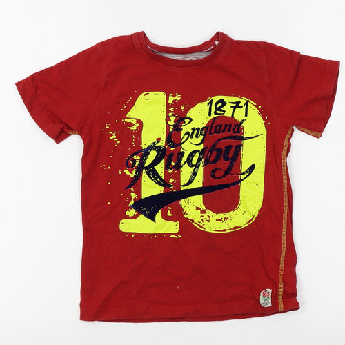 M&S Boys Red   Basic T-Shirt Size 5-6 Years