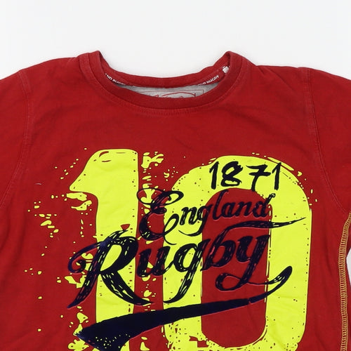M&S Boys Red   Basic T-Shirt Size 5-6 Years