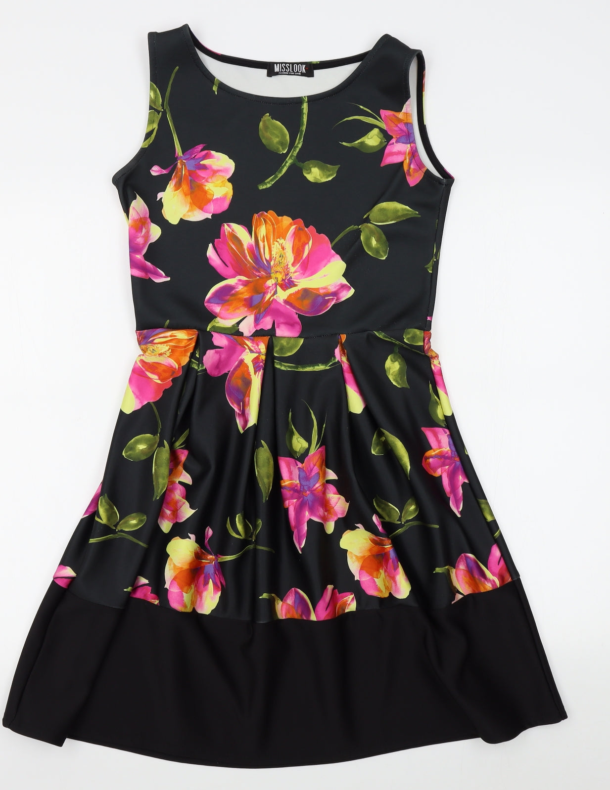 MissLook Womens Black Floral  A-Line  Size 12