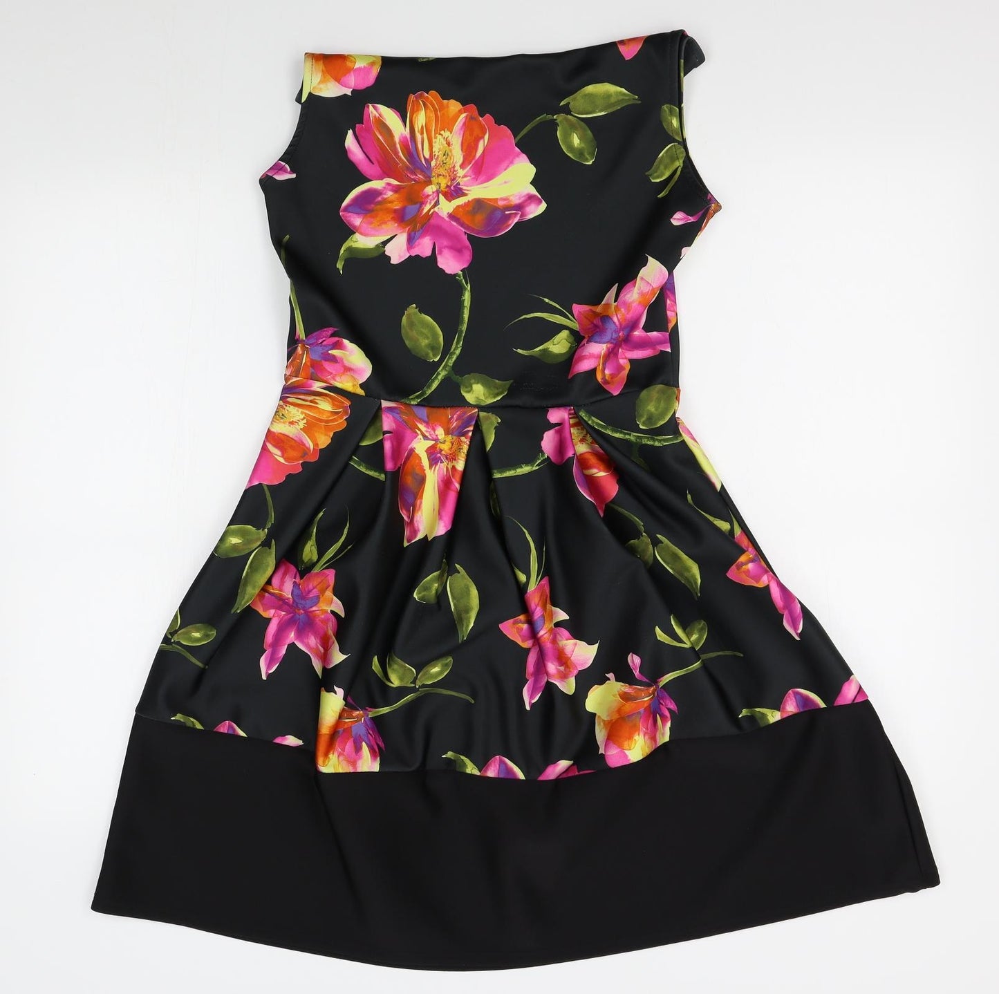 MissLook Womens Black Floral  A-Line  Size 12