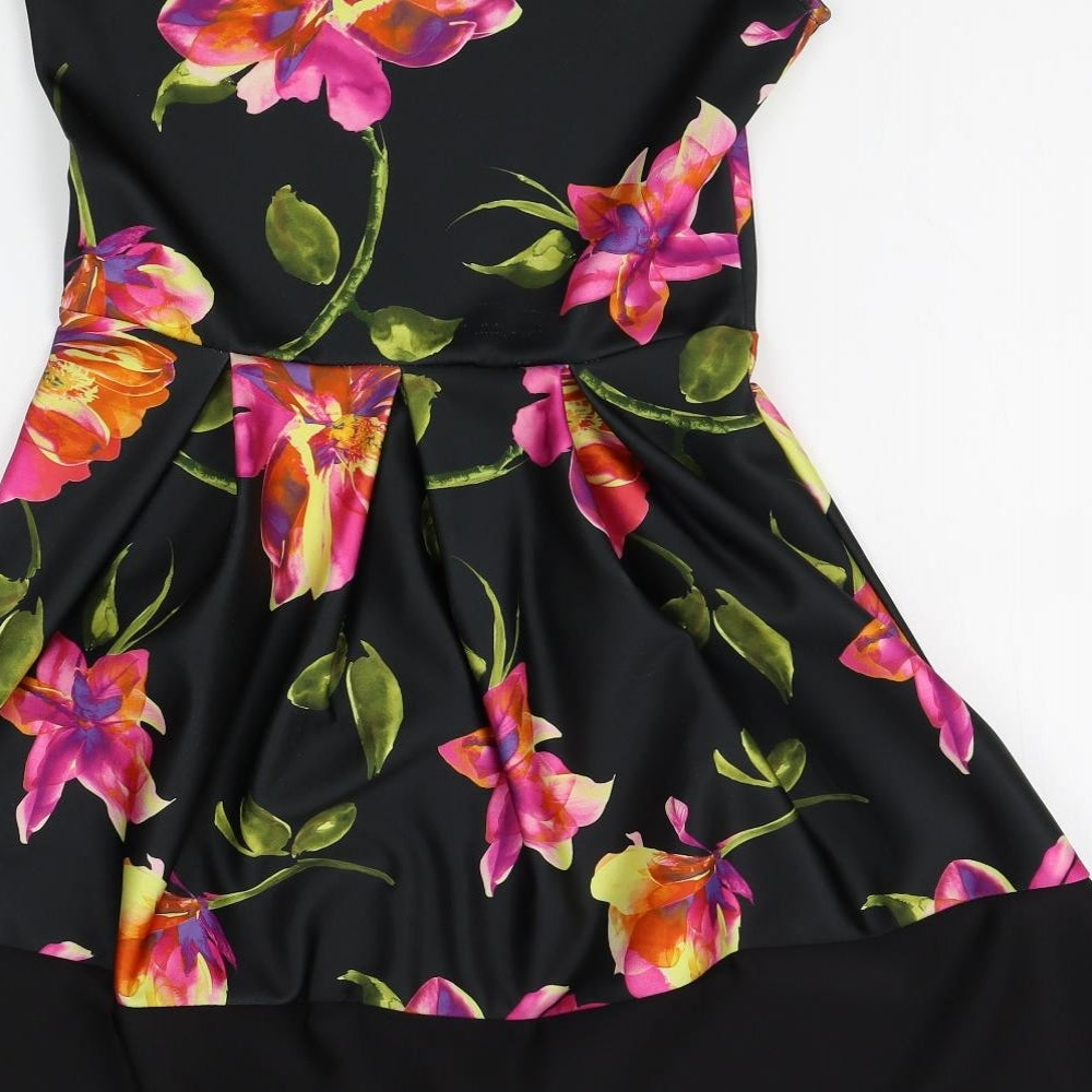 MissLook Womens Black Floral  A-Line  Size 12