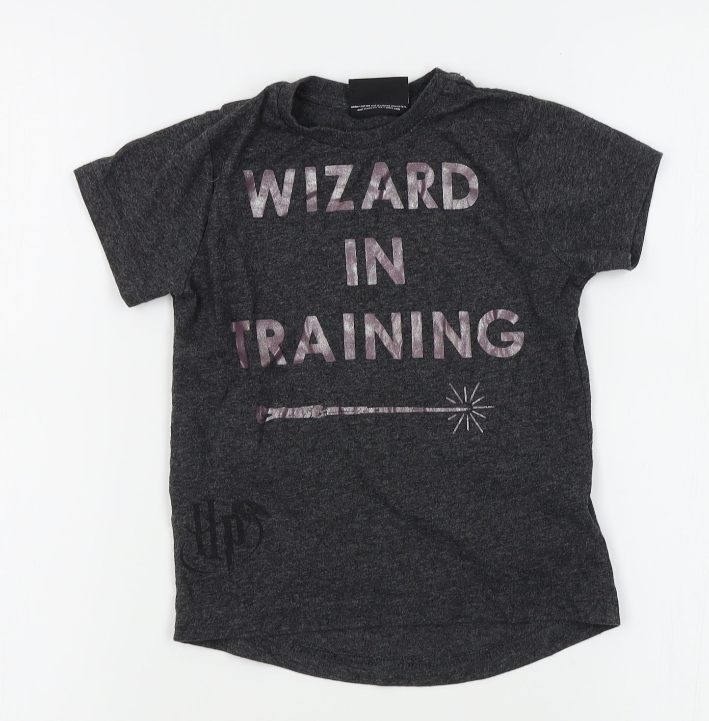 Primark Boys Grey   Basic T-Shirt Size 2-3 Years  - wizard in training, harry potter