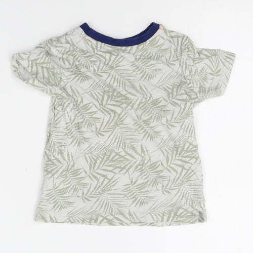 George Boys Green Floral  Basic T-Shirt Size 3-4 Years  - good vibes