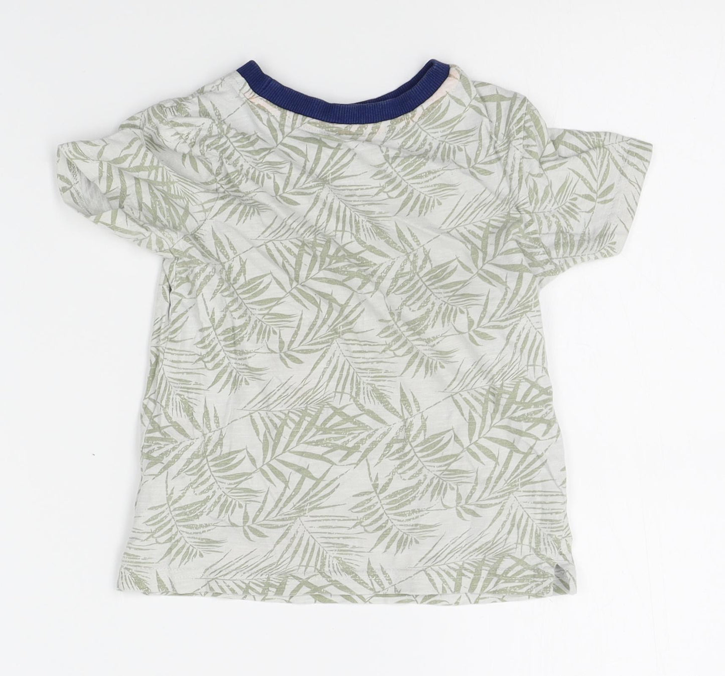 George Boys Green Floral  Basic T-Shirt Size 3-4 Years  - good vibes