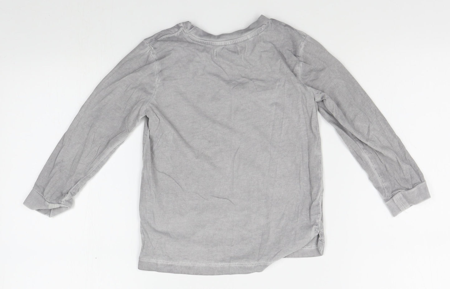 Mini v Boys Grey   Basic T-Shirt Size 3-4 Years  - skull and crossbones