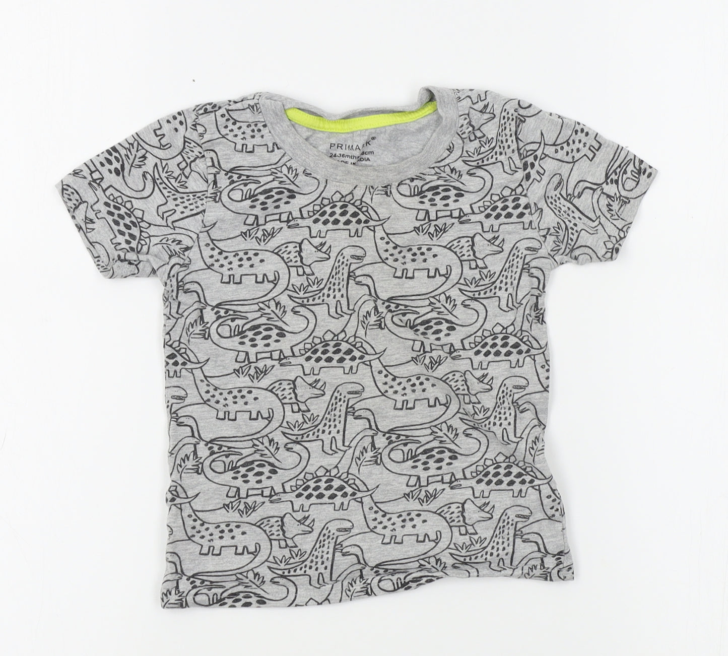 Primark Boys Grey   Basic T-Shirt Size 2-3 Years