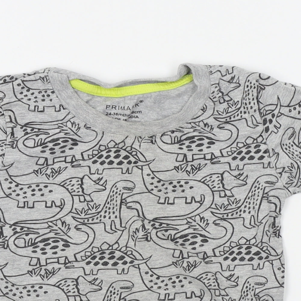 Primark Boys Grey   Basic T-Shirt Size 2-3 Years