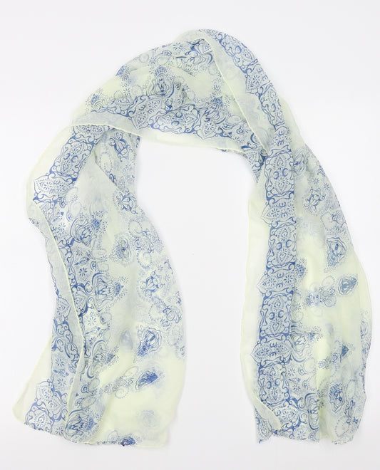 Front view of Preworn women’s white floral scarf