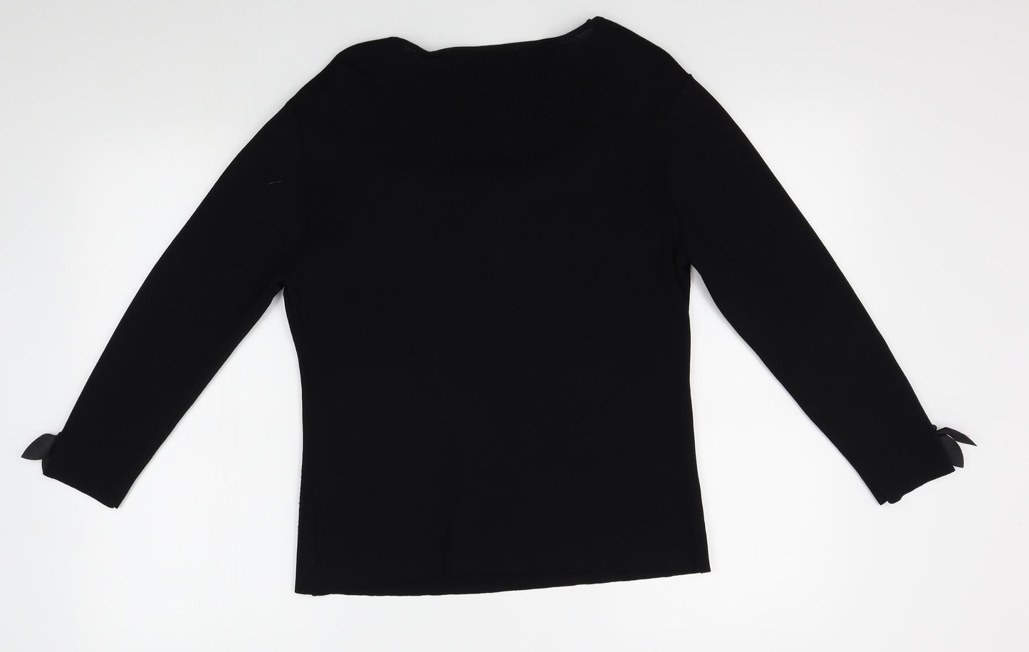 Preworn Womens Black   Pullover Jumper Size M  - embellishments, petals