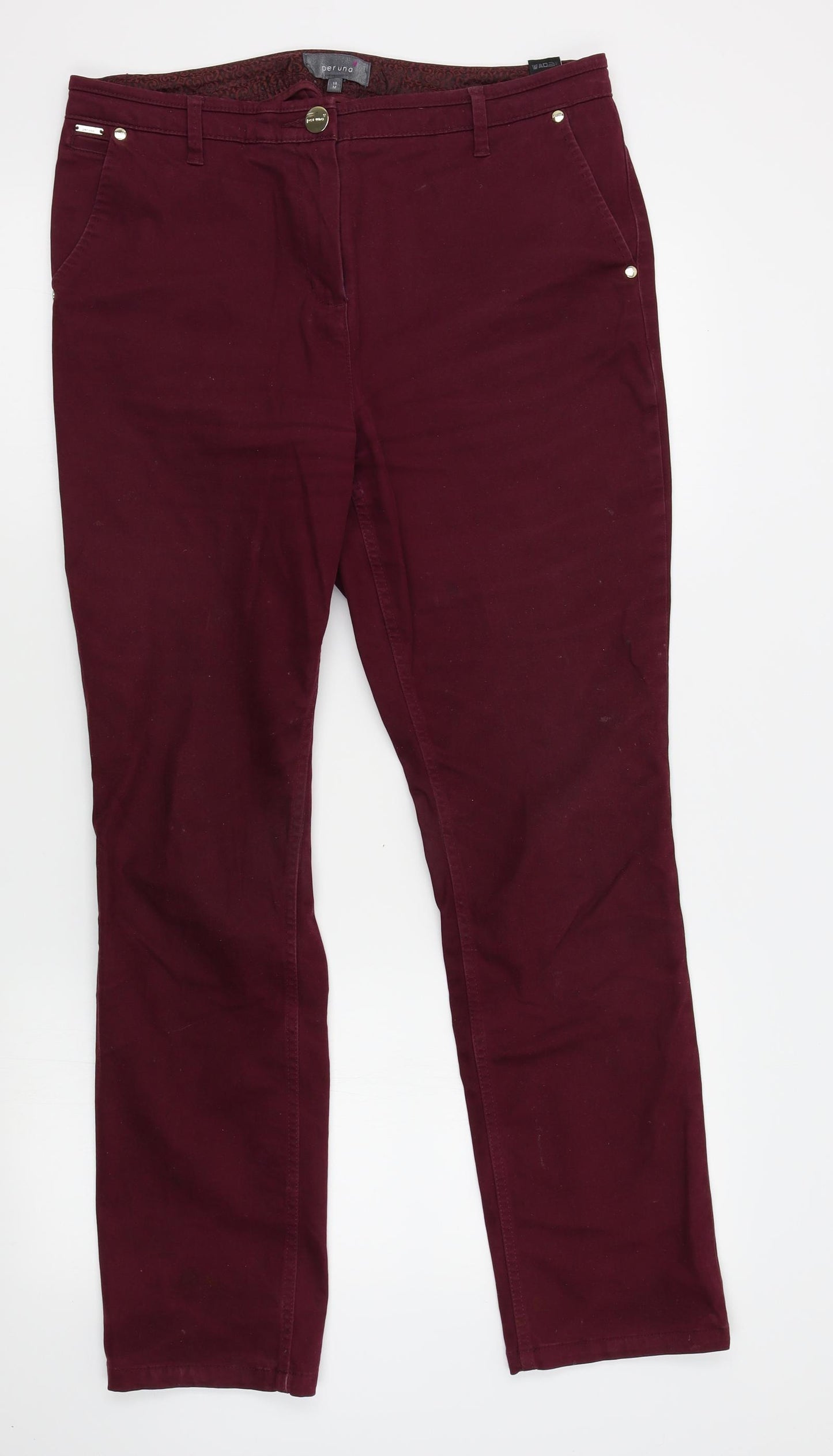 M&S Womens Red   Straight Jeans Size 14 L30 in