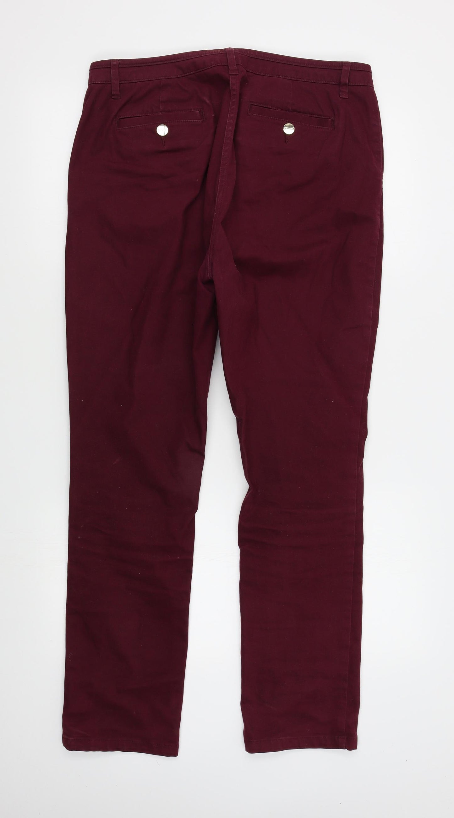 M&S Womens Red   Straight Jeans Size 14 L30 in