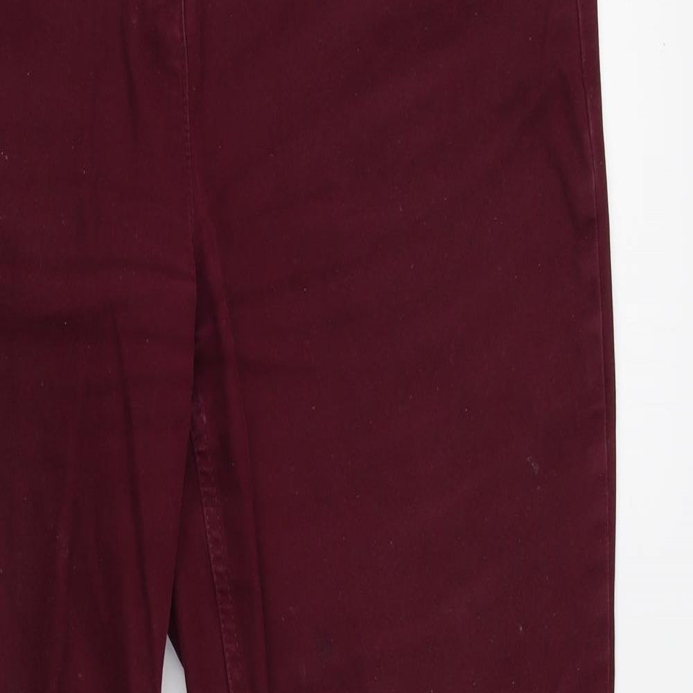 M&S Womens Red   Straight Jeans Size 14 L30 in