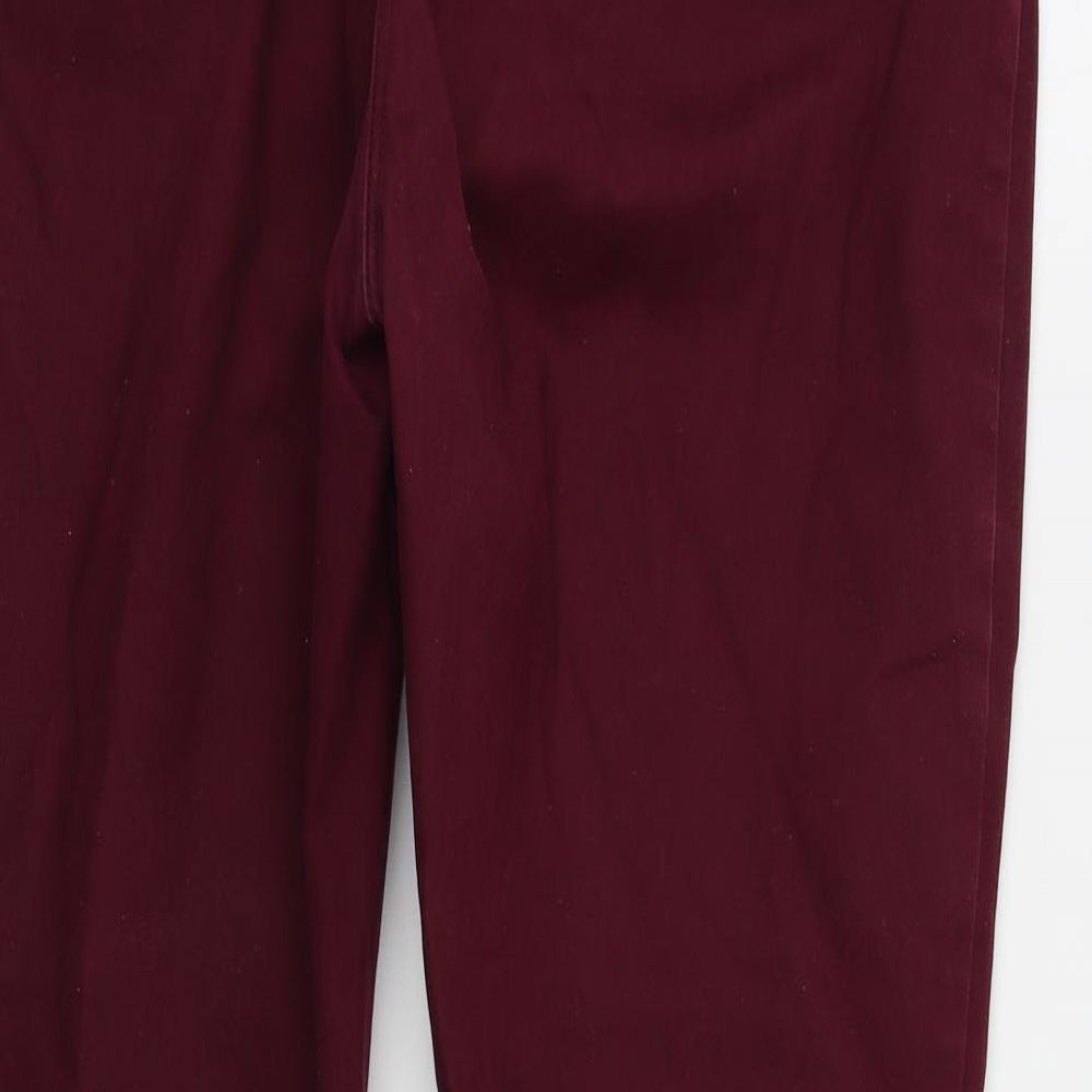 M&S Womens Red   Straight Jeans Size 14 L30 in