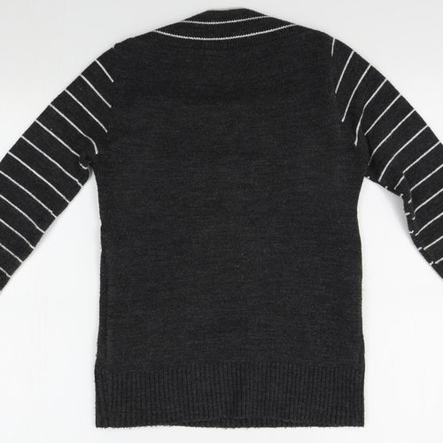 Impulse Womens Grey Striped  Pullover Jumper Size M
