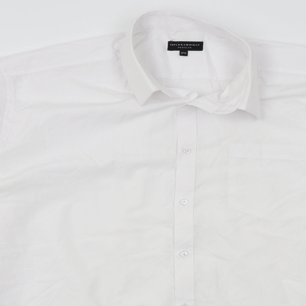 Taylor & Wright Mens White    Dress Shirt Size 17  - size 17.5
