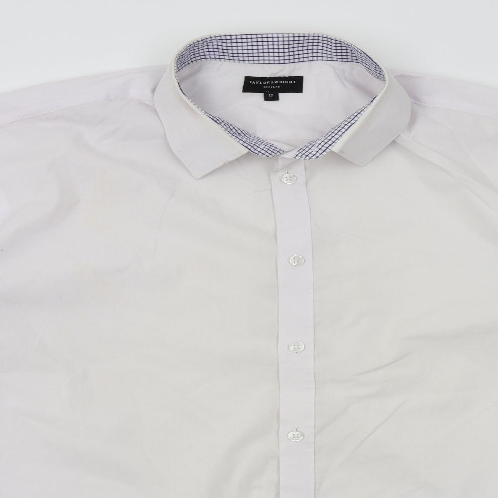 Taylor & Wright Mens White    Dress Shirt Size 17