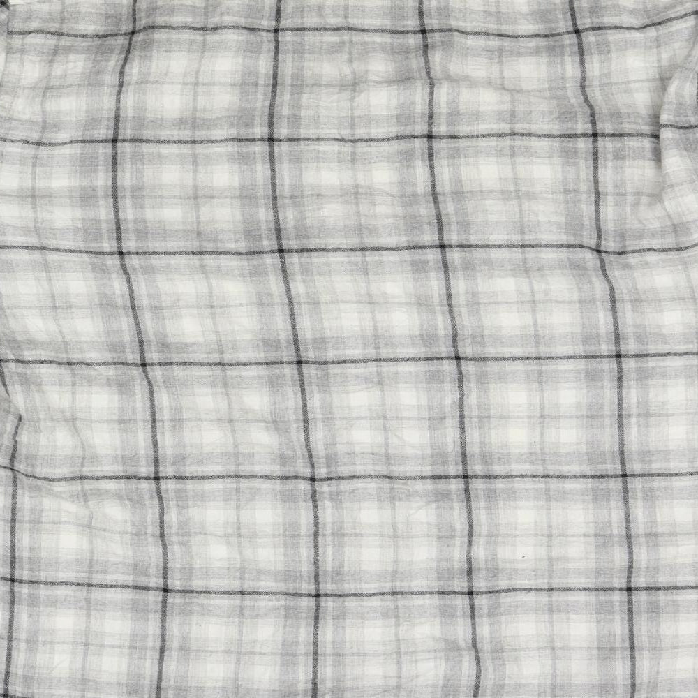 TU Mens Grey Plaid   Button-Up Size L