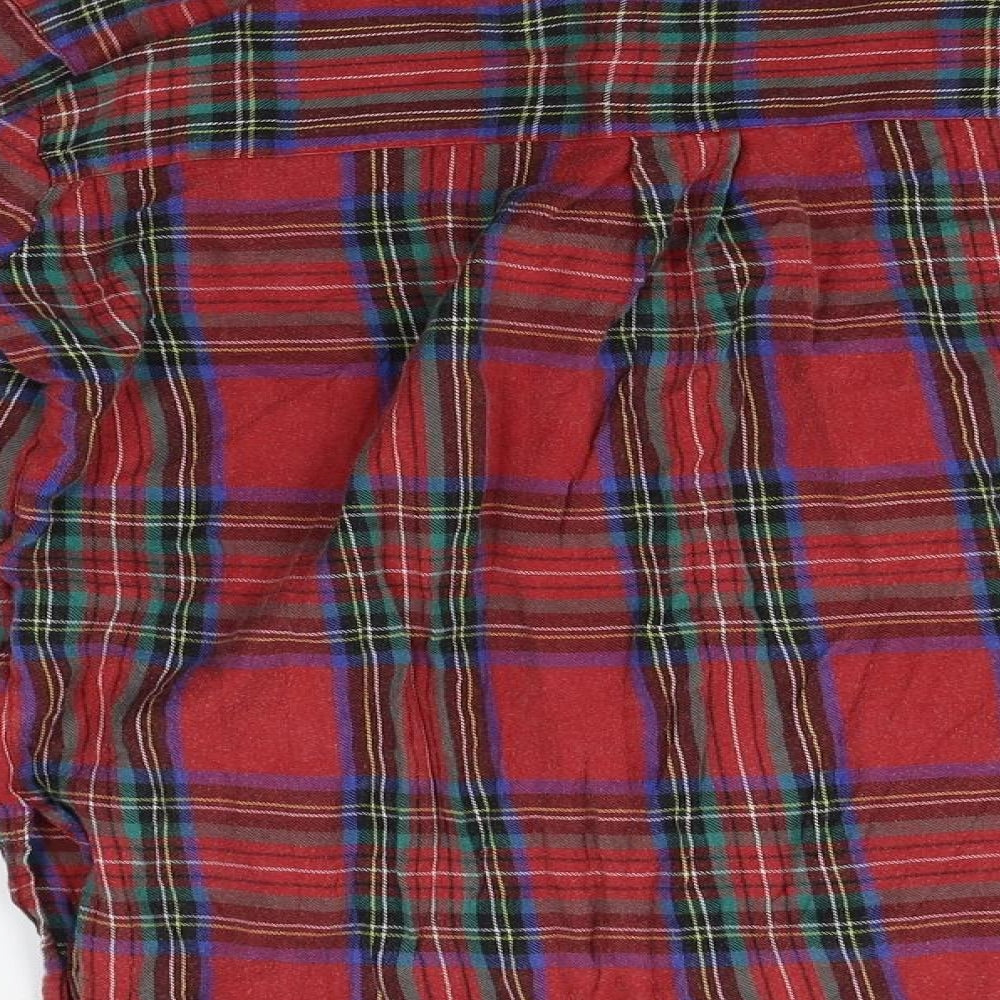 Topshop Womens Red Plaid  Basic Button-Up Size 8
