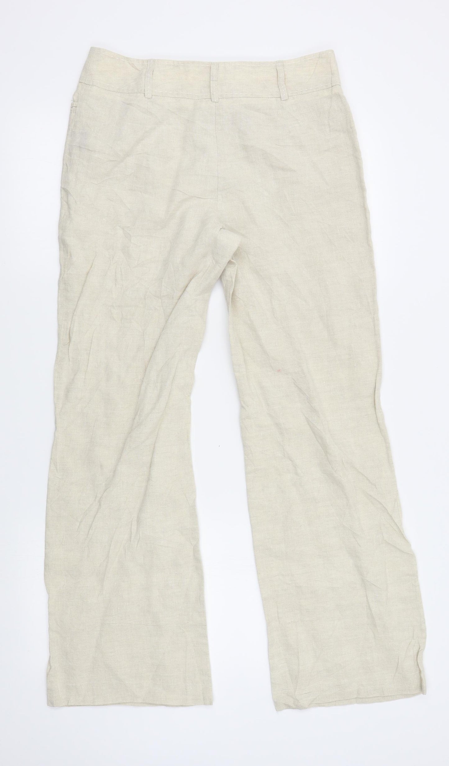 M&S Womens Beige   Bloomer Trousers Size 10 L28 in