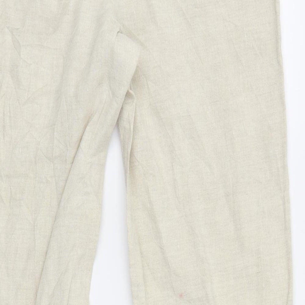 M&S Womens Beige   Bloomer Trousers Size 10 L28 in