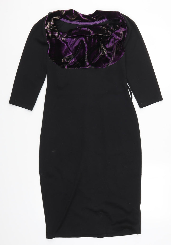 Betty Jackson Womens Black Pencil Dress Size 8 - Purple