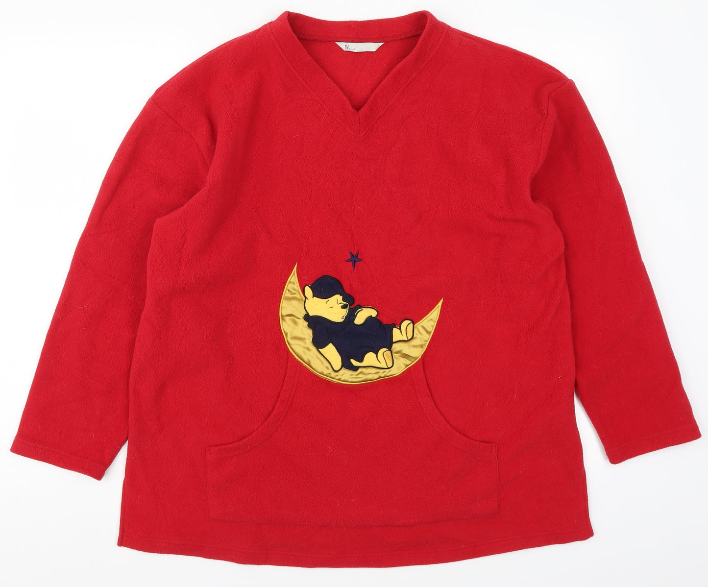 BHS Womens Red Solid  Top Pyjama Top Size 12  - Winnie The Pooh