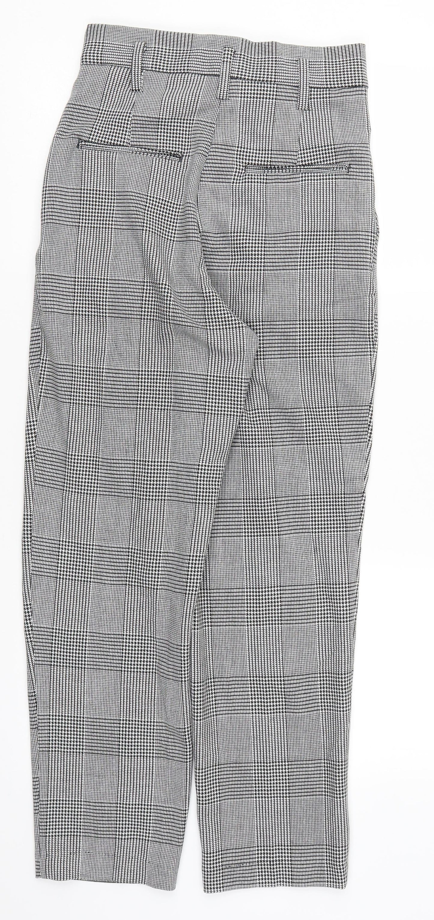 H&M Womens Grey Houndstooth  Trousers  Size 6 L26 in