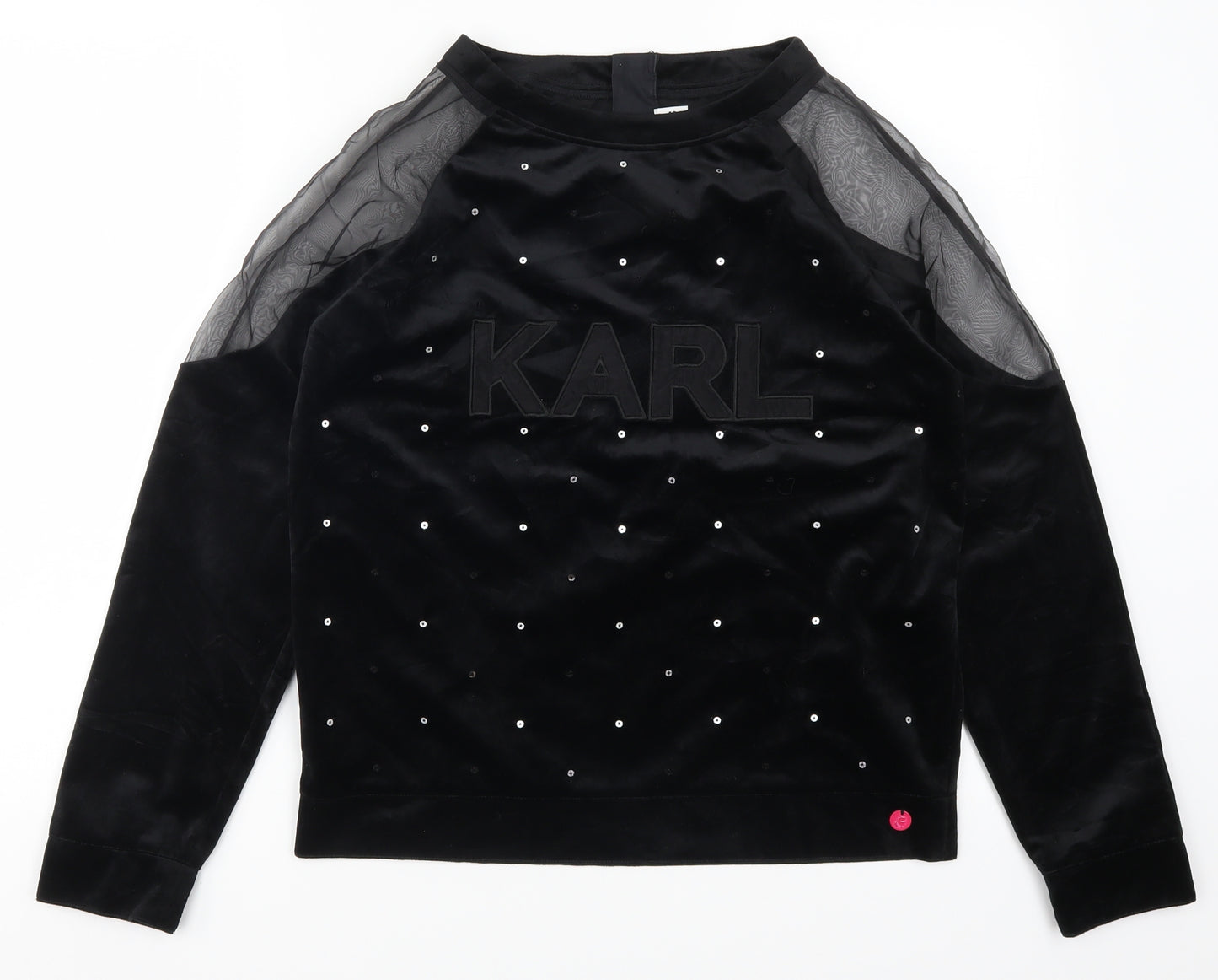 Karl Lagerfeld Womens Black   Pullover Sweatshirt Size 16