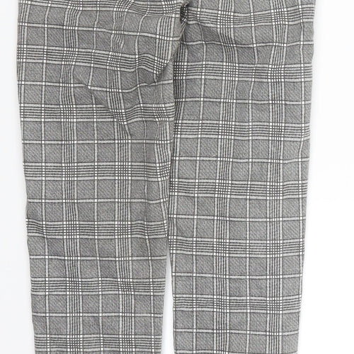 Topshop Womens Grey Check  Carrot Trousers Size 26 in L26 in
