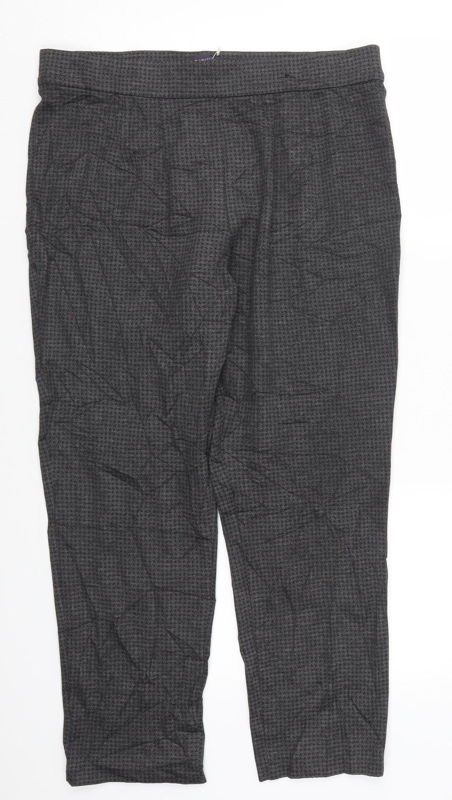 Marks and Spencer Womens Grey Houndstooth  Cropped Leggings Size 18 L25 in