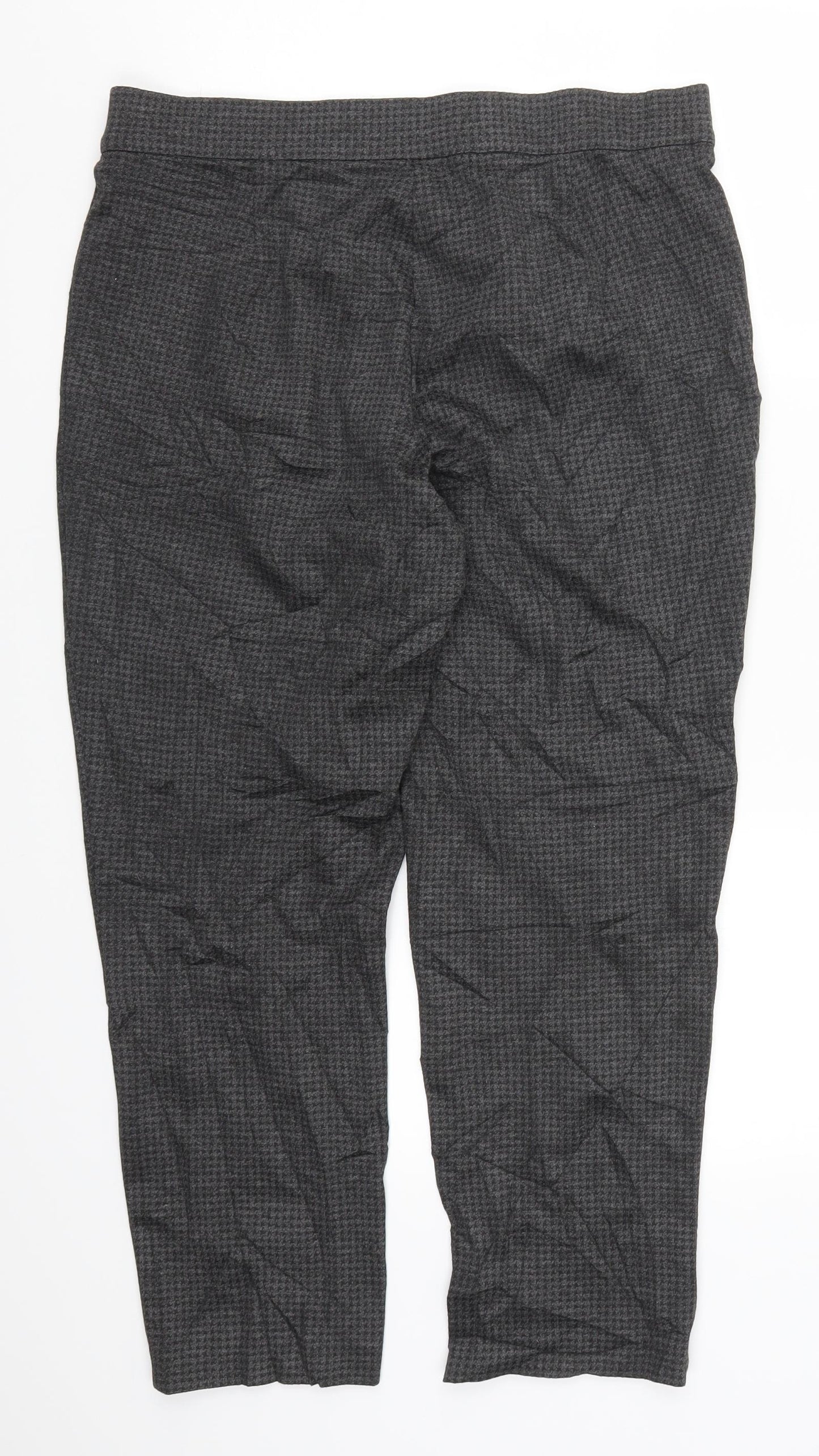 Marks and Spencer Womens Grey Houndstooth  Cropped Leggings Size 18 L25 in