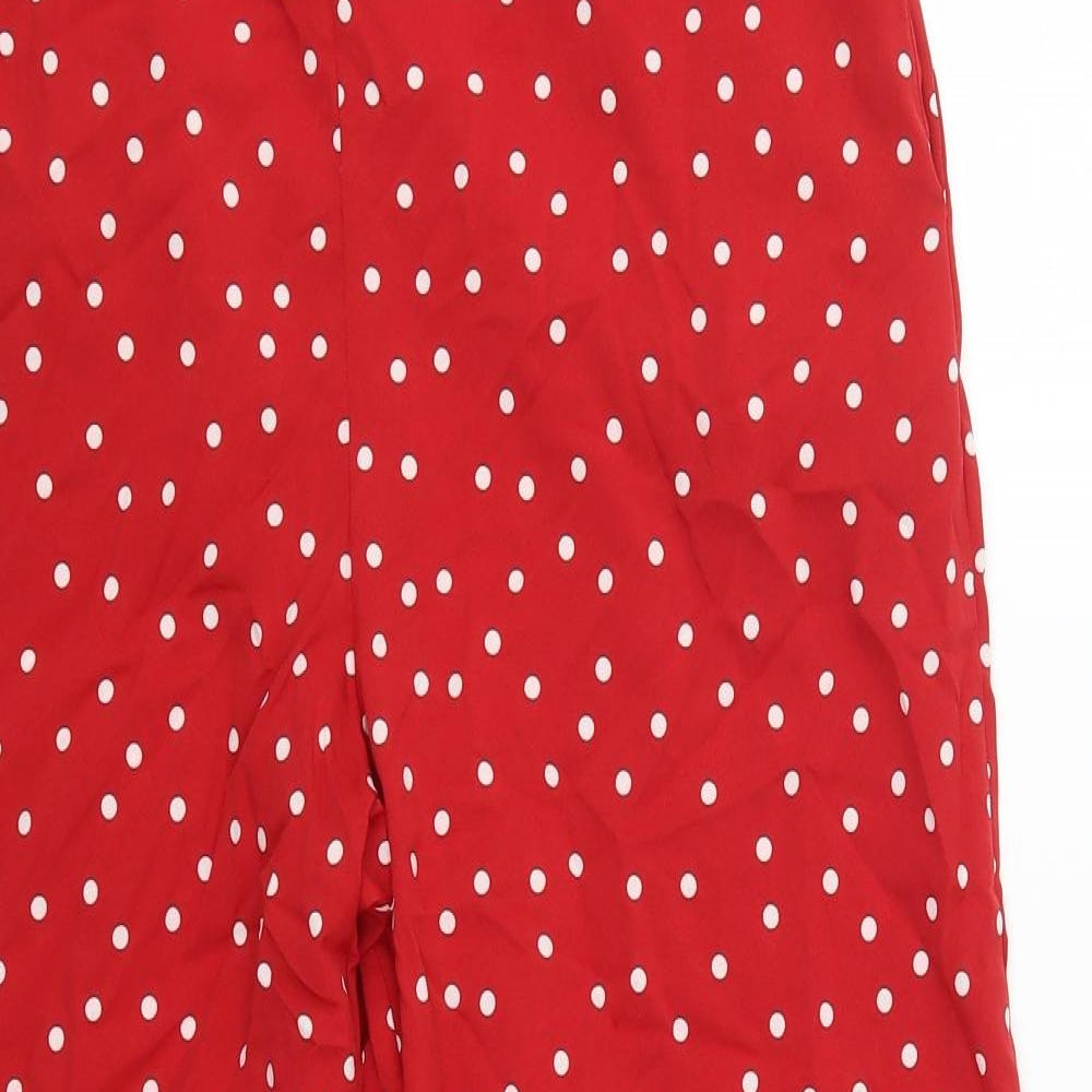 SheIn Womens Red Polka Dot  Trousers  Size L L28.5 in