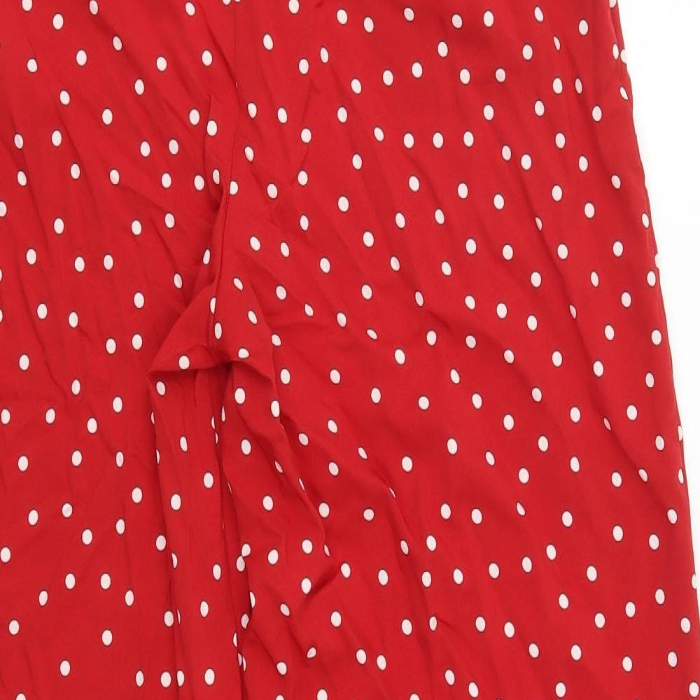 SheIn Womens Red Polka Dot  Trousers  Size L L28.5 in